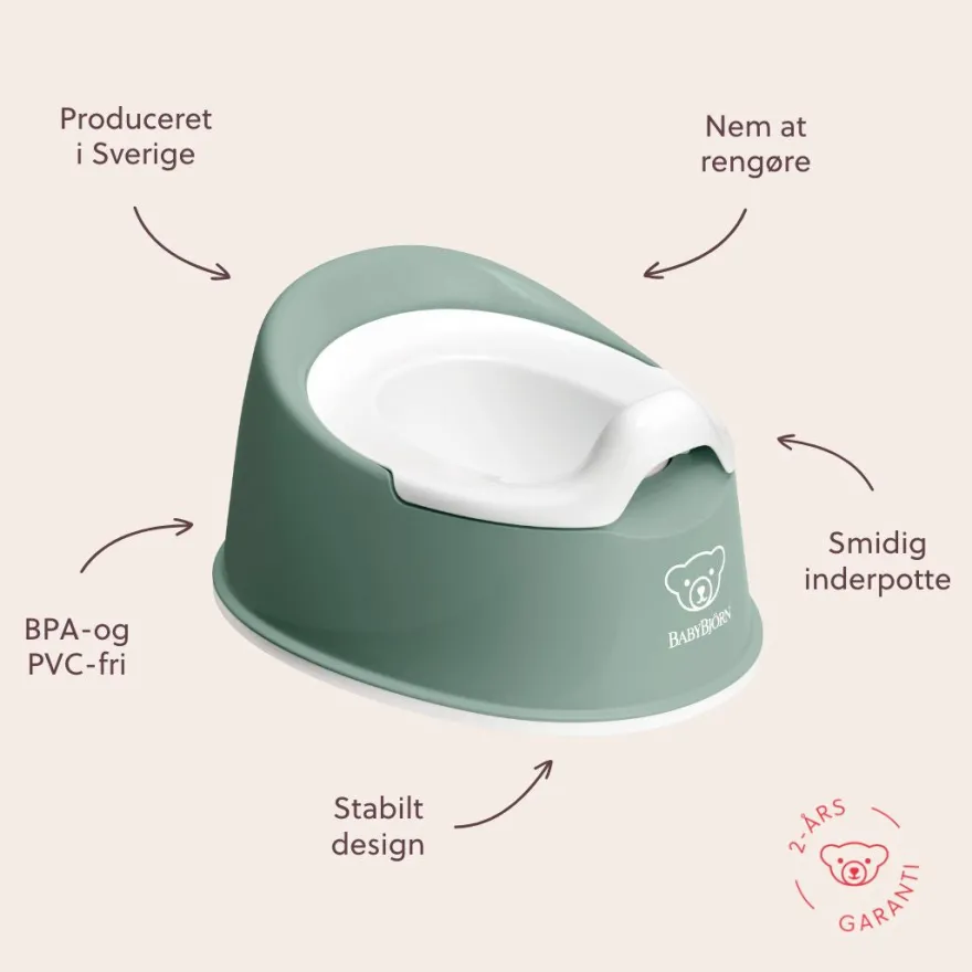 BabyBjörn Smart Potte - Grågrøn/Hvid