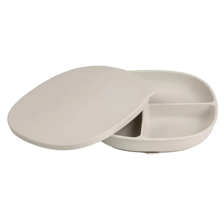 b.box Tallerken m/låg silikone - Beige