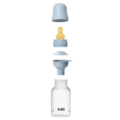 BIBS Baby Flaske Rund Latex 1 pack 150 ml Slow Flow Baby Blue