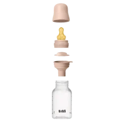 BIBS Baby Flaske Rund Latex 1 pack 150 ml Slow Flow Blush