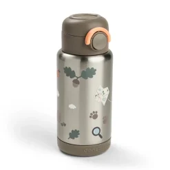 Done by Deer Isolerende flaske med sugerør Tiny trails 340 ml - sand