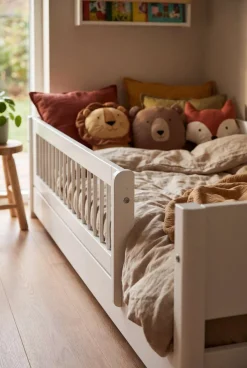 Flexa Montessori seng 90x200cm - massive sider og sengehest (tremmer)