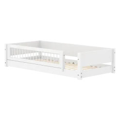 Flexa Montessori seng 90x200cm - massive sider og sengehest (tremmer)