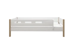 FLEXA NOR Enkeltseng 90x200 cm m. cut out sengehest - Hvid/eg