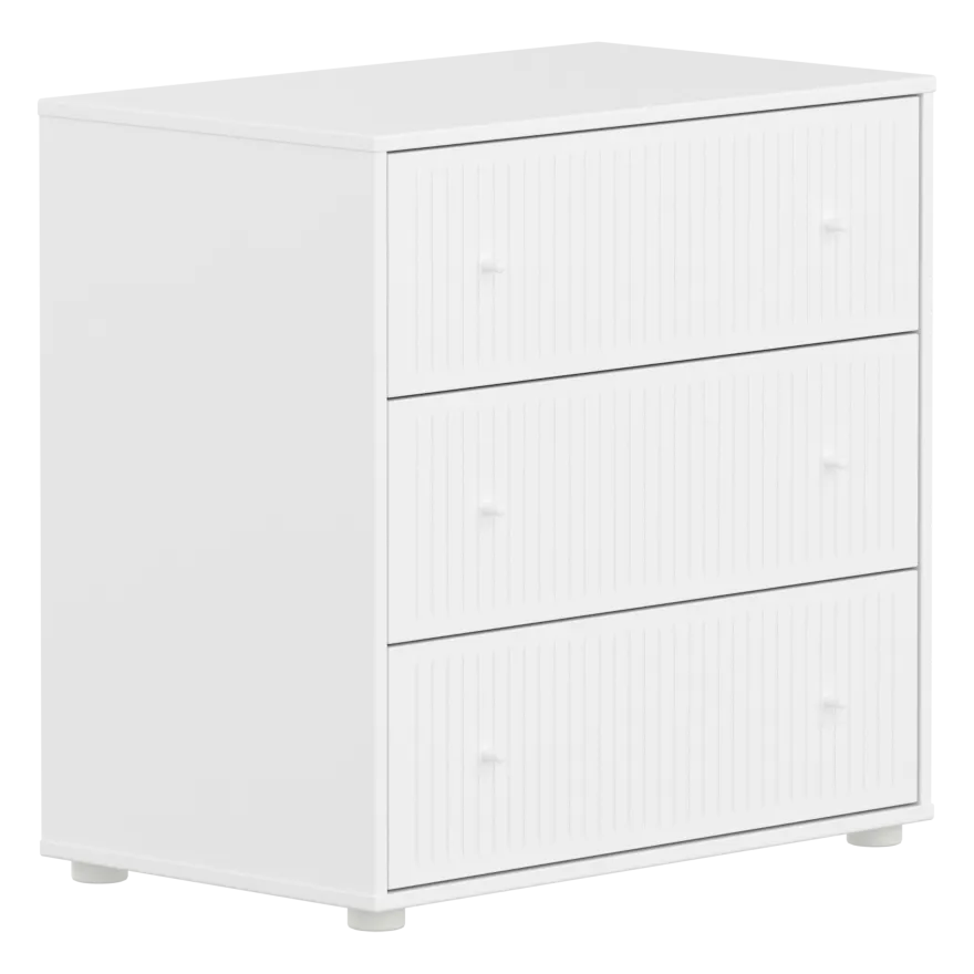 Flexa Saga Kommode 74x75,5x45 Hvid Riller/Hvid greb