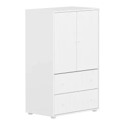 Flexa Saga Skab 120x75,5x45 Hvid riller/Hvid greb
