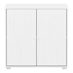 Flexa Saga Skab 74,20x75,5x45 Hvid riller/Hvid greb
