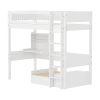 FLEXA WHITE Casa Højseng med crossbar sengehest, stige, click on skrivebord og gæsteseng 90x200 cm - Hvid/eg