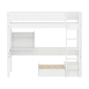 FLEXA WHITE Casa Højseng med grooves sengehest, stige, click on skrivebord og gæsteseng 90x200 cm - Hvid/eg
