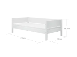 FLEXA WHITE Enkeltseng 90x200 cm m. baggavl - Hvid