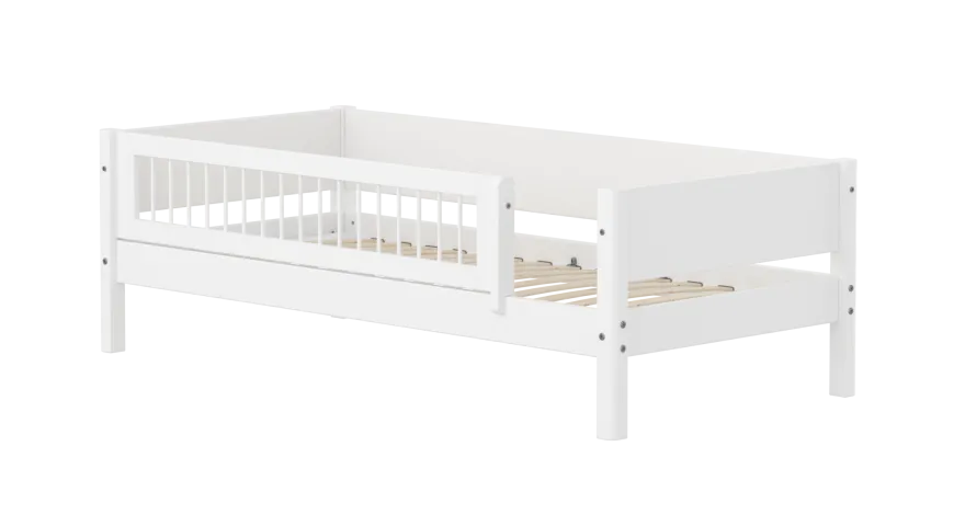 FLEXA WHITE Enkeltseng 90x200 cm m. crossbar sengehest - Hvid