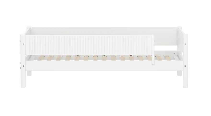 FLEXA WHITE Enkeltseng 90x200 cm m. grooves sengehest - Hvid