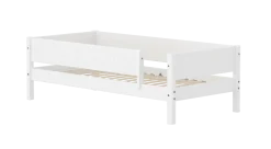 FLEXA WHITE Enkeltseng 90x200 cm m. grooves sengehest - Hvid