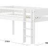 FLEXA WHITE Halvhøj seng 120 cm med stige og crossbar sengehest 90x200 cm - Hvid