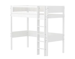 FLEXA WHITE Højseng 184 cm med stige og crossbar sengehest 90x200 cm- Hvid