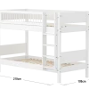 FLEXA WHITE Køjeseng 154 cm med stige og crossbar sengehest 90x200 cm- Hvid