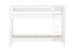 FLEXA WHITE Køjeseng 154 cm med stige og crossbar sengehest 90x200 cm- Hvid