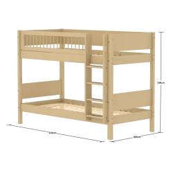 FLEXA WHITE Køjeseng 154 cm med stige og crossbar sengehest 90x200 cm- Sand