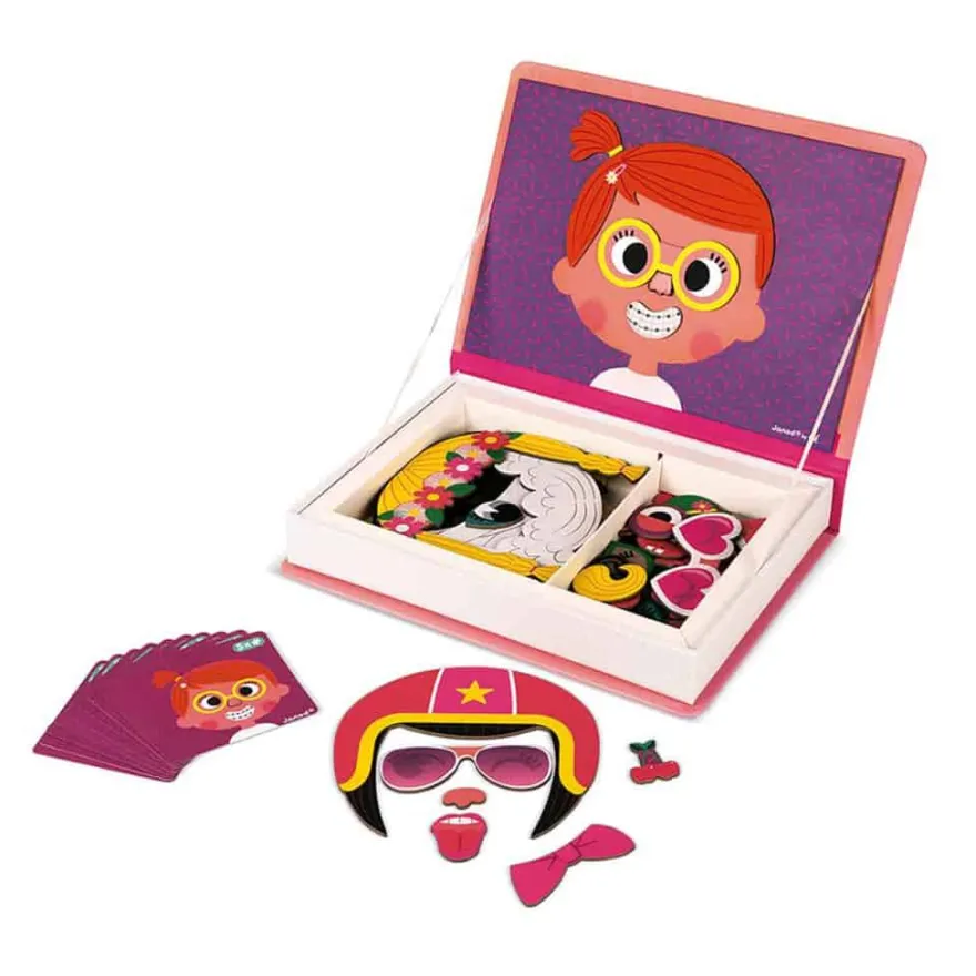 Janod Magnetibook - Girl’s Crazy Faces