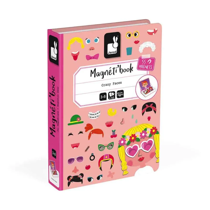 Janod Magnetibook - Girl’s Crazy Faces