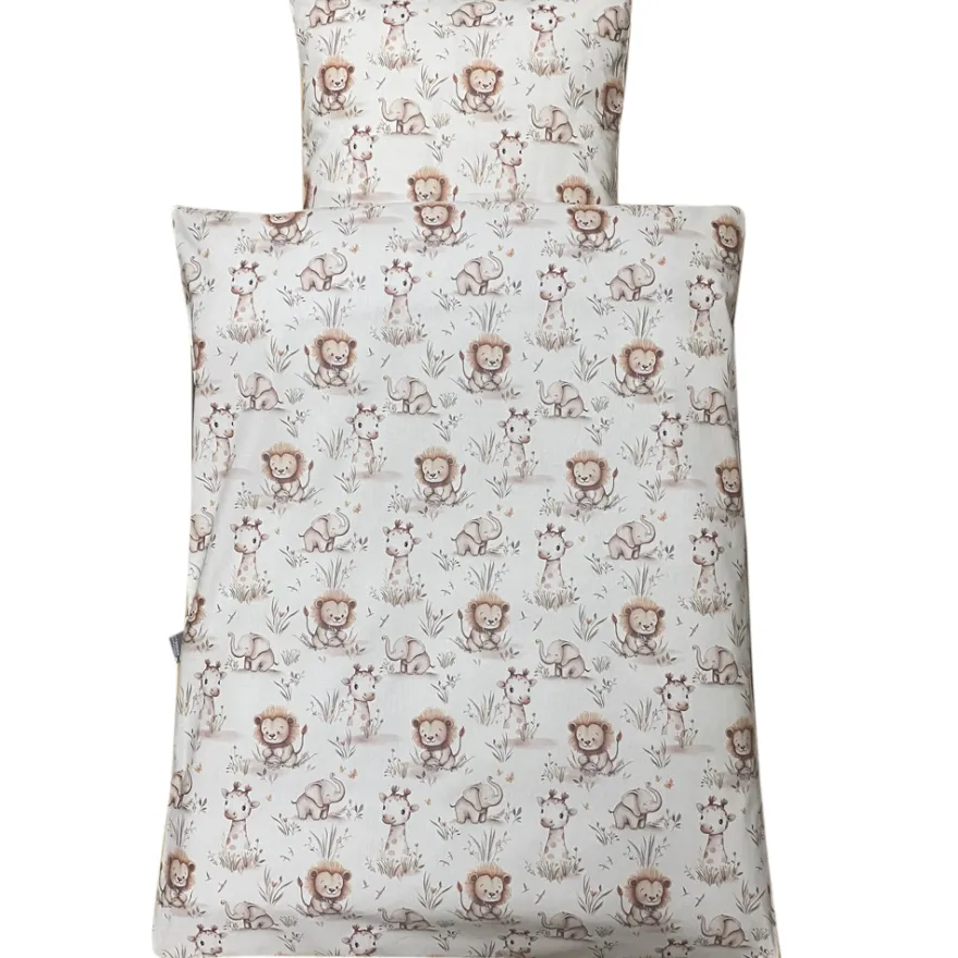 Junior sengelinned, dess. 1339 beige m/ sød giraf