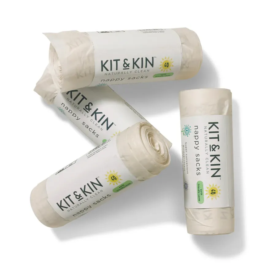 Kit & Kin Biologisk Nedbrydelige Bleposer, (60 stk)