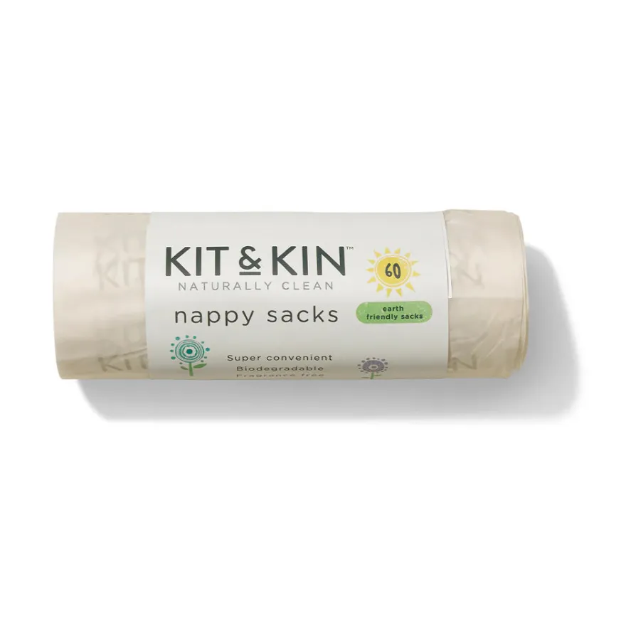 Kit & Kin Biologisk Nedbrydelige Bleposer, (60 stk)