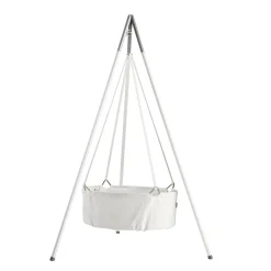 Leander Classic Vugge m madras og Stativ - Hvid