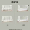 Leander Luna™ babyseng - 120x60 cm - grå eg