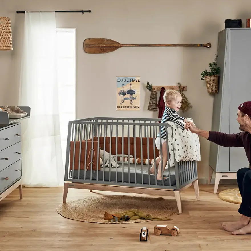 Leander Luna™ babyseng - 120x60 cm - grå eg