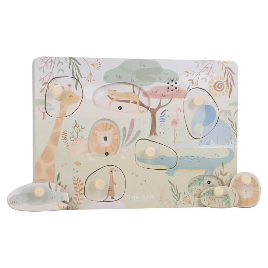 Little Dutch - Lydpuslespil - Safari Friends