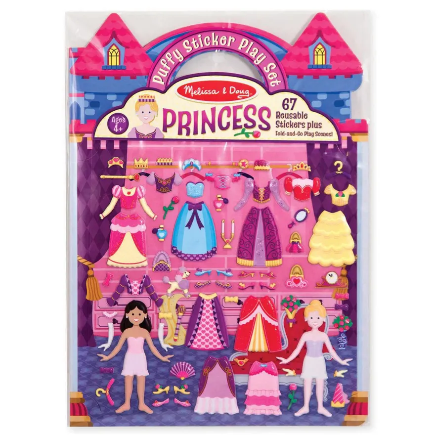 Melissa & Doug Klistermærkesæt, Genanvendelige - Prinsesse