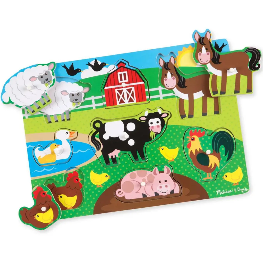 Melissa & Doug Knoppuslespil - Bondegårdsdyr