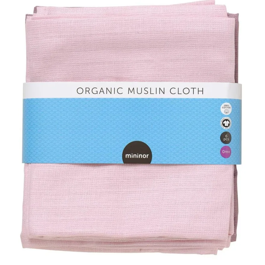 Mininor stofble økologisk rosa - lilla 6 - pak
