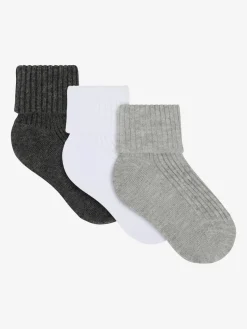 Minymo Rib Sokker 3-pak - Light Grey Melange