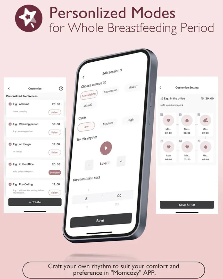 Momcozy M9 bærbar brystpumpe – rød
