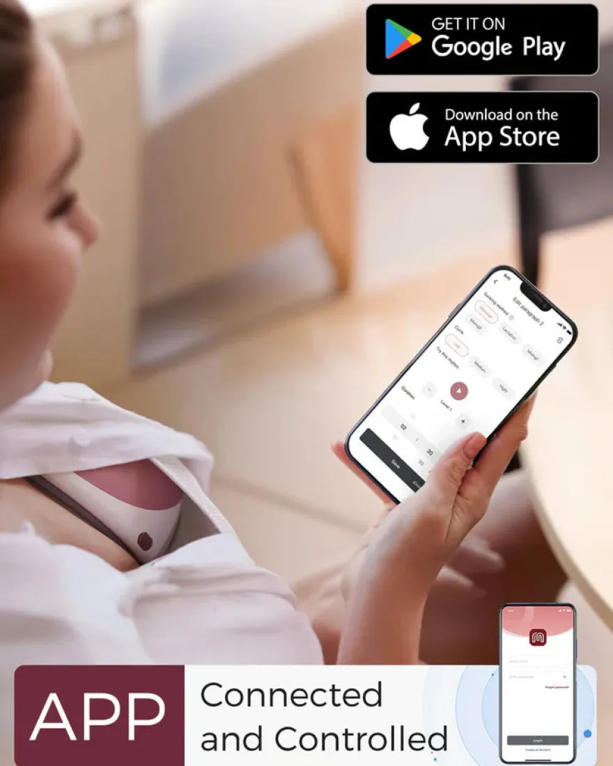 Momcozy M9 bærbar brystpumpe – rød
