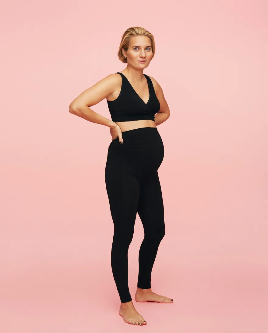 Momkind Gravid leggings m. støttefunktion Sort - L/XL