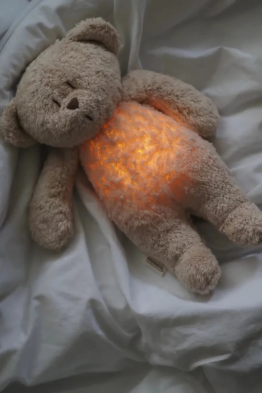Moonie økologisk brummende bjørn m. Lampe - sand natur