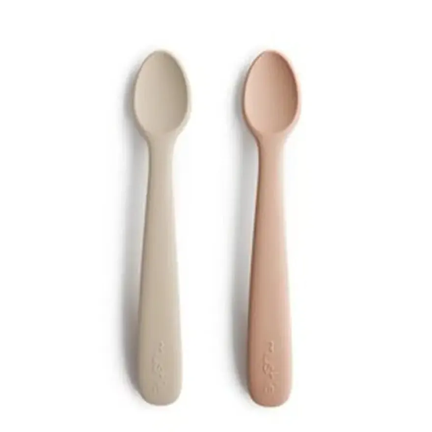 Mushie Silikone Babyskeer 2 - Pak Blush/Shifting Sand