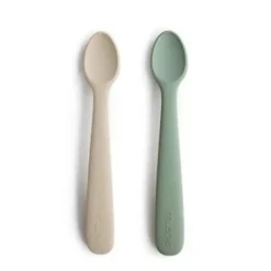 Mushie Silikone Babyskeer 2 - Pak Cambridge Blue/Shifting Sand