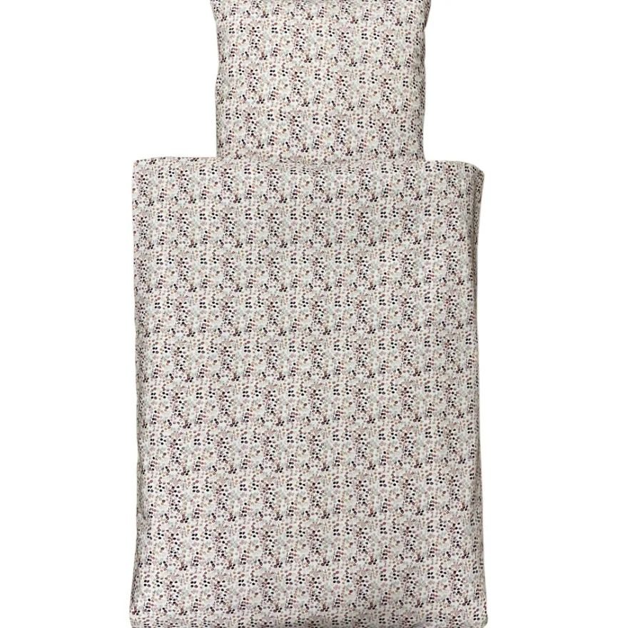 NM baby sengelinned - dess. 1101 m/ rosa farvede blomster