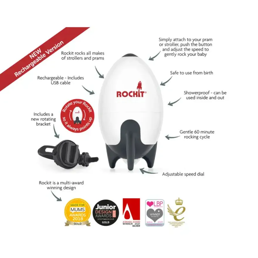 Rockit MK2 Barnevognsvugger - genopladelig