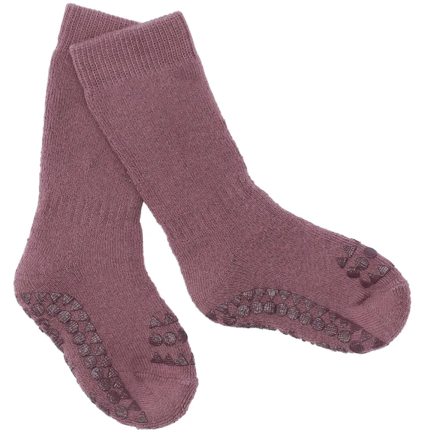 Skridsikre Strømper Tyk Bomuld - Misty Plum