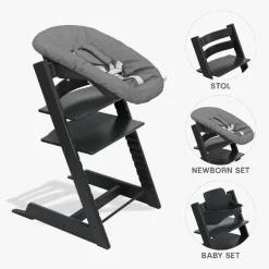 Stokke Tripp Trapp Bundle - Højstol, Babyset og Newborn - Sort